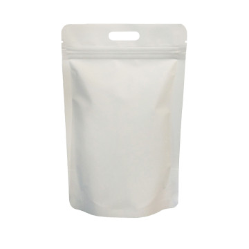 [Sample] 5kg White Matt With Handle Stand Up Pouch/Bag with Zip Lock [SP8]