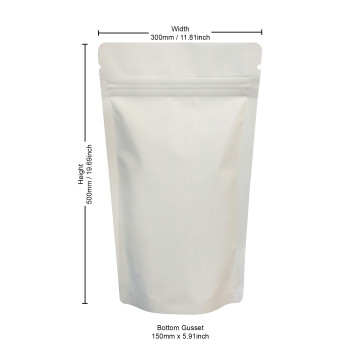 3kg White Matt Stand Up Pouch/Bag with Zip Lock [SP7] (100 per pack)