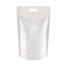 5kg White Shiny With Handle Stand Up Pouch/Bag with Zip Lock [SP8] (100 per pack)