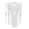 5kg White Shiny With Handle Stand Up Pouch/Bag with Zip Lock [SP8] (100 per pack)