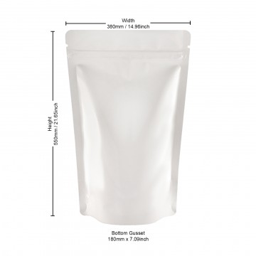 5kg White Shiny Stand Up Pouch/Bag with Zip Lock [SP8] (100 per pack)
