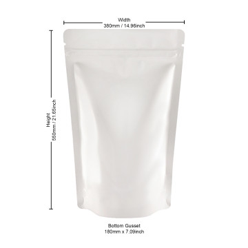 5kg White Shiny Stand Up Pouch/Bag with Zip Lock [SP8] (100 per pack)