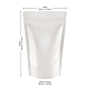 40g White Shiny Stand Up Pouch/Bag with Zip Lock [SP1] (100 per pack)