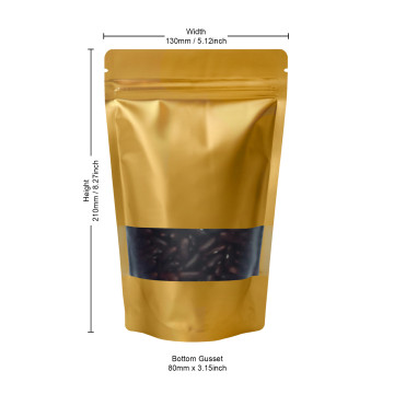 150g Window Gold Matt Stand Up Pouch/Bag with Zip Lock [SP3] (100 per pack)