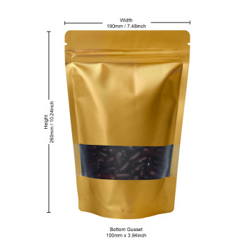 500g Window Gold Matt Stand Up Pouch/Bag with Zip Lock [SP5] (100 per pack)