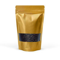 250g Window Gold Matt Stand Up Pouch/Bag with Zip Lock [SP4] (100 per pack)