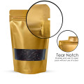250g Window Gold Matt Stand Up Pouch/Bag with Zip Lock [SP4] (100 per pack)