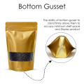 250g Window Gold Matt Stand Up Pouch/Bag with Zip Lock [SP4] (100 per pack)