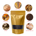 250g Window Gold Matt Stand Up Pouch/Bag with Zip Lock [SP4] (100 per pack)