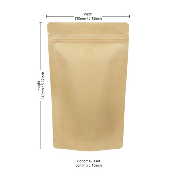 150g Kraft Paper With Valve Stand Up Pouch/Bag with Zip Lock [SP3] (100 per pack)