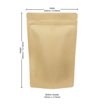 1kg Kraft Paper With Valve Stand Up Pouch/Bag with Zip Lock [SP6] (100 per pack)