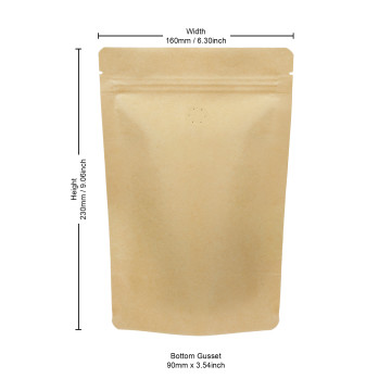250g Kraft Paper With Valve Stand Up Pouch/Bag with Zip Lock [SP4] (100 per pack)