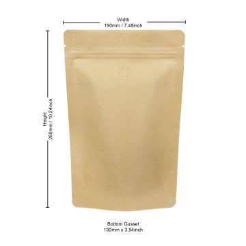 500g Kraft Paper With Valve Stand Up Pouch/Bag with Zip Lock [SP5] (100 per pack)