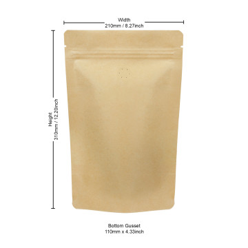750g Kraft Paper With Valve Stand Up Pouch/Bag with Zip Lock [SP11] (100 per pack)