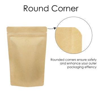 1kg Kraft Paper With Valve Stand Up Pouch/Bag with Zip Lock [SP6] (100 per pack)