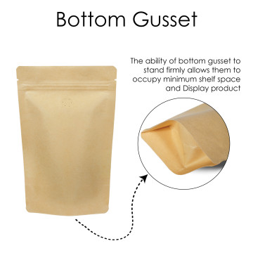 1kg Kraft Paper With Valve Stand Up Pouch/Bag with Zip Lock [SP6] (100 per pack)