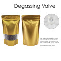 500g Window Gold Matt With Valve Stand Up Pouch/Bag with Zip Lock [SP5] (100 per pack)