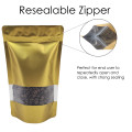 1kg Window Gold Matt With Valve Stand Up Pouch/Bag with Zip Lock [SP6] (100 per pack)