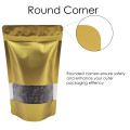 1kg Window Gold Matt With Valve Stand Up Pouch/Bag with Zip Lock [SP6] (100 per pack)