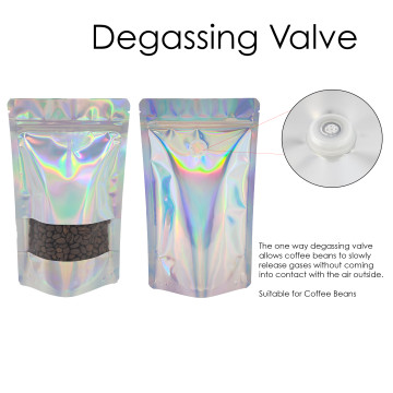 150g Window Holographic With Valve Stand Up Pouch/Bag with Zip Lock [SP3] (100 per pack)