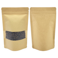 150g Window Kraft Paper With Valve Stand Up Pouch/Bag with Zip Lock [SP3] (100 per pack)