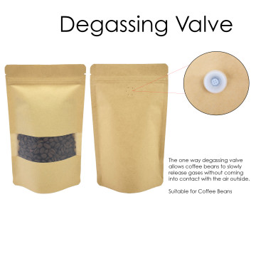 1kg Window Kraft With Valve Paper Stand Up Pouch/Bag with Zip Lock [SP6] (100 per pack)