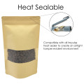 150g Window Kraft Paper With Valve Stand Up Pouch/Bag with Zip Lock [SP3] (100 per pack)