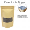 250g Window Kraft Paper With Valve Stand Up Pouch/Bag with Zip Lock [SP4]