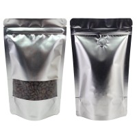 250g Window Silver Matt With Valve Stand Up Pouch/Bag with Zip Lock [SP4]