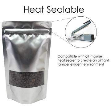 500g Window Silver Matt With Valve Stand Up Pouch/Bag with Zip Lock [SP5] (100 per pack)