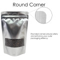 250g Window Silver Matt With Valve Stand Up Pouch/Bag with Zip Lock [SP4] (100 per pack)