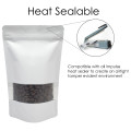 500g Window White Matt With Valve Stand Up Pouch/Bag with Zip Lock [SP5] (100 per pack)