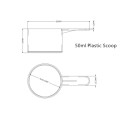 50ml Blue Plastic Scoop Pack of 100qty (100 per pack)