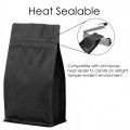 250g Black Matt Flat Bottom With Valve Stand Up Pouch/Bag with Zip Lock [FB4]