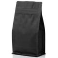 500g Black Matt Flat Bottom Bag with Zip Lock [FB5] (100 per pack)