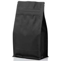 250g Black Matt Flat Bottom Bag with Zip Lock [FB4] (100 per pack)