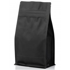250g Black Matt Flat Bottom Stand Up Pouch/Bag with Zip Lock [FB4]