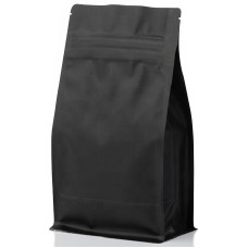250g Black Matt Flat Bottom Bag with Zip Lock [FB4] (100 per pack)