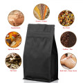 250g Black Matt Flat Bottom With Valve Stand Up Pouch/Bag with Zip Lock [FB4] (100 per pack)