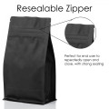 500g Black Matt Flat Bottom Stand Up Pouch/Bag with Zip Lock [FB5] (100 per pack)