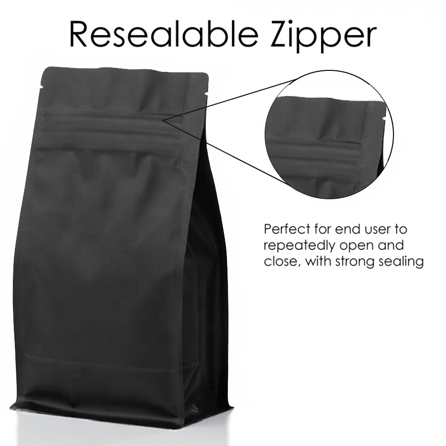 flat bottom pouch with zipper