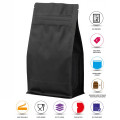 1kg Black Matt Flat Bottom With Valve Stand Up Pouch/Bag with Zip Lock [FB6] (100 per pack)