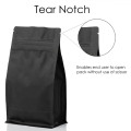 2.5kg 220x410mm Black Matt Flat Bottom Stand Up Pouch/Bag with Zip Lock (100 per pack)