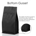 250g Black Matt Flat Bottom Stand Up Pouch/Bag with Zip Lock [FB4] (100 per pack)