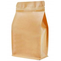 1kg Kraft Paper Flat Bottom Stand Up Pouch/Bag with Zip Lock [FB6] (100 per pack)