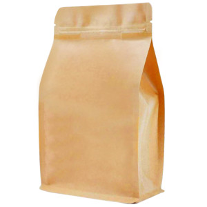 500g Kraft Paper Flat Bottom Bag with Zip Lock [FB5] (100 per pack)