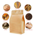 [SAMPLE] 1kg Valve Kraft Paper Flat Bottom Bag with Zip Lock [FB6] (100 per pack)
