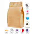 500g Kraft Paper Flat Bottom With Valve Stand Up Pouch/Bag with Zip Lock [FB5] (100 per pack)