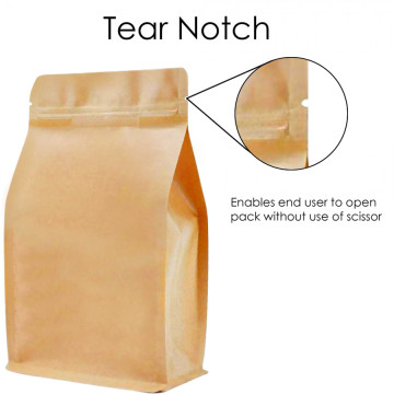 [SAMPLE] 1kg Valve Kraft Paper Flat Bottom Bag with Zip Lock [FB6] (100 per pack)