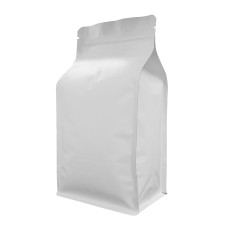 2.5kg 220x410mm White Matt Flat Bottom Stand Up Pouch/Bag with Zip Lock